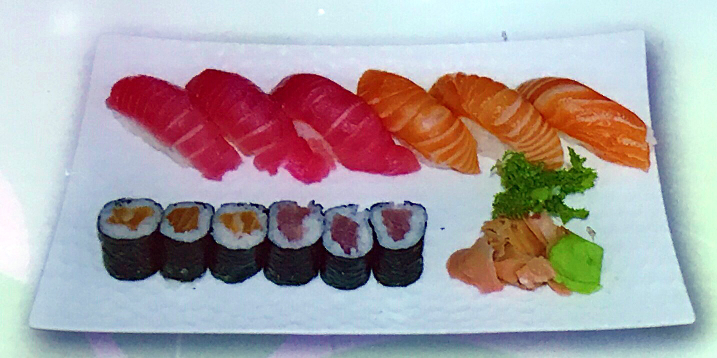 Order Salmon and Tuna Combo food online from Aburi sushi bar store, Brooklyn on bringmethat.com