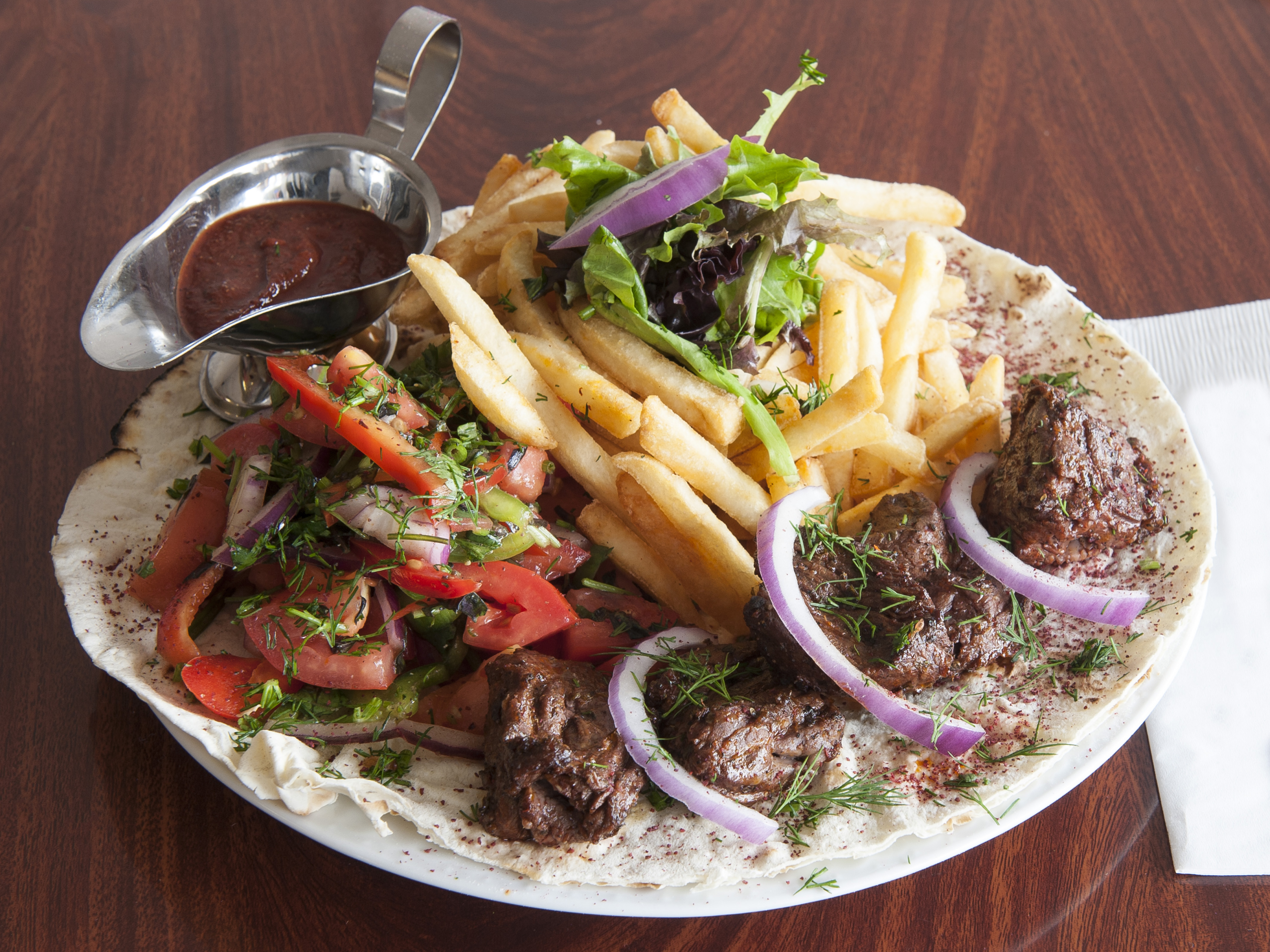 Order Beef Kabob Plate food online from Pizza Italia store, North Hollywood on bringmethat.com