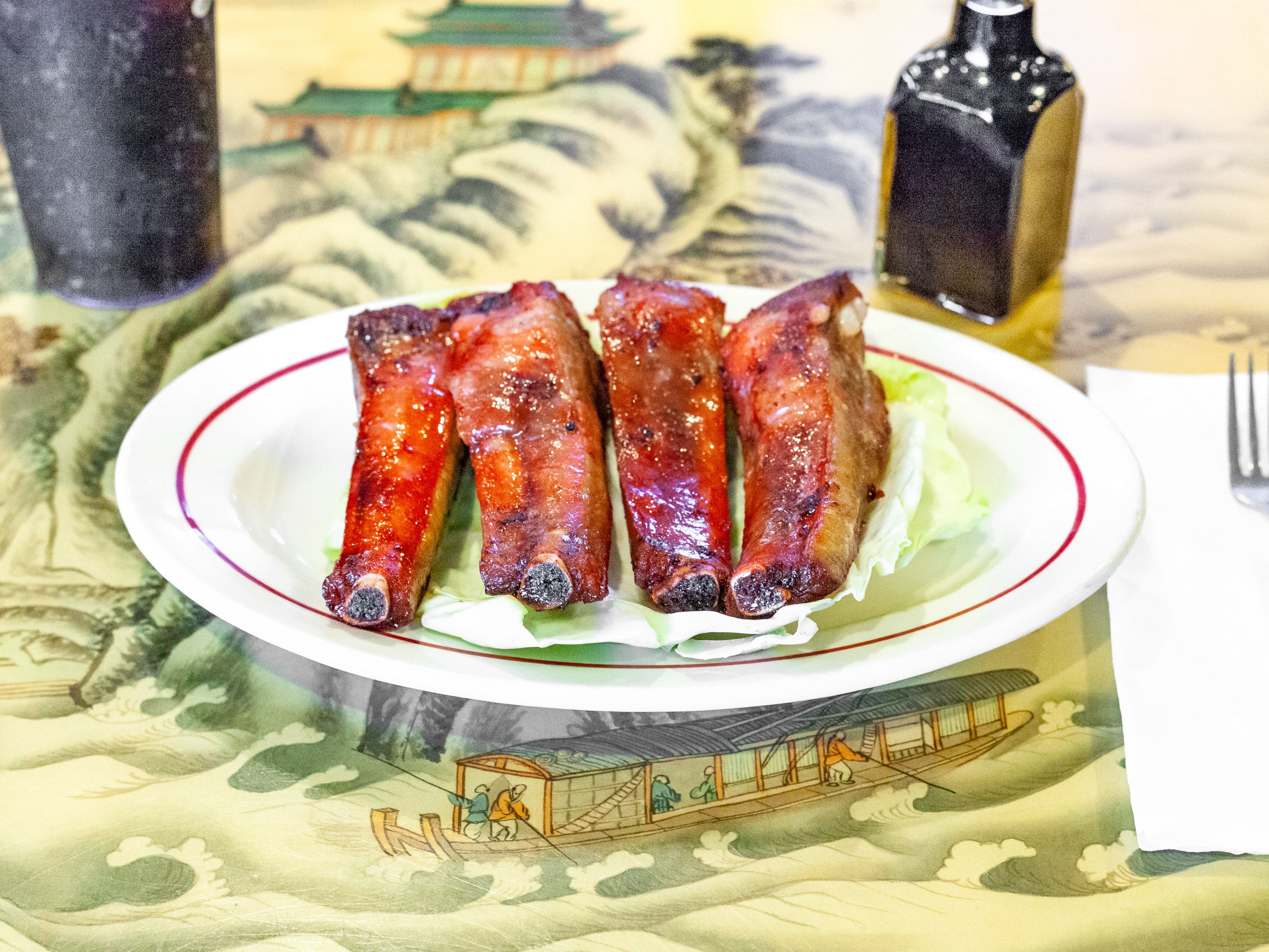 Order F. BBQ Spare Ribs (4 pieces) food online from Chinese Pavilion store, Sherwood on bringmethat.com