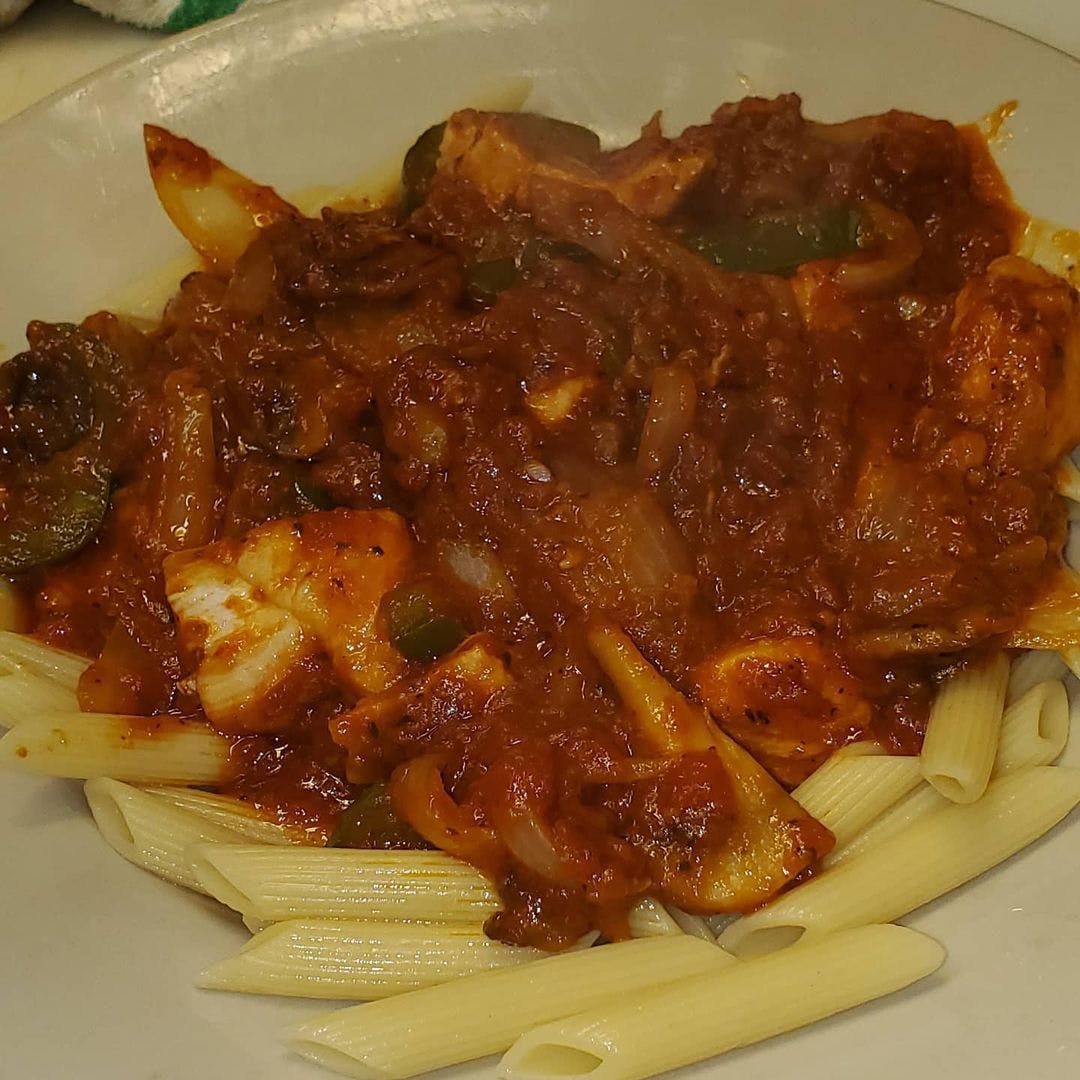 Order Chicken Cacciatore - Dinner food online from Dino Pizza & Restaurant store, Holyoke on bringmethat.com