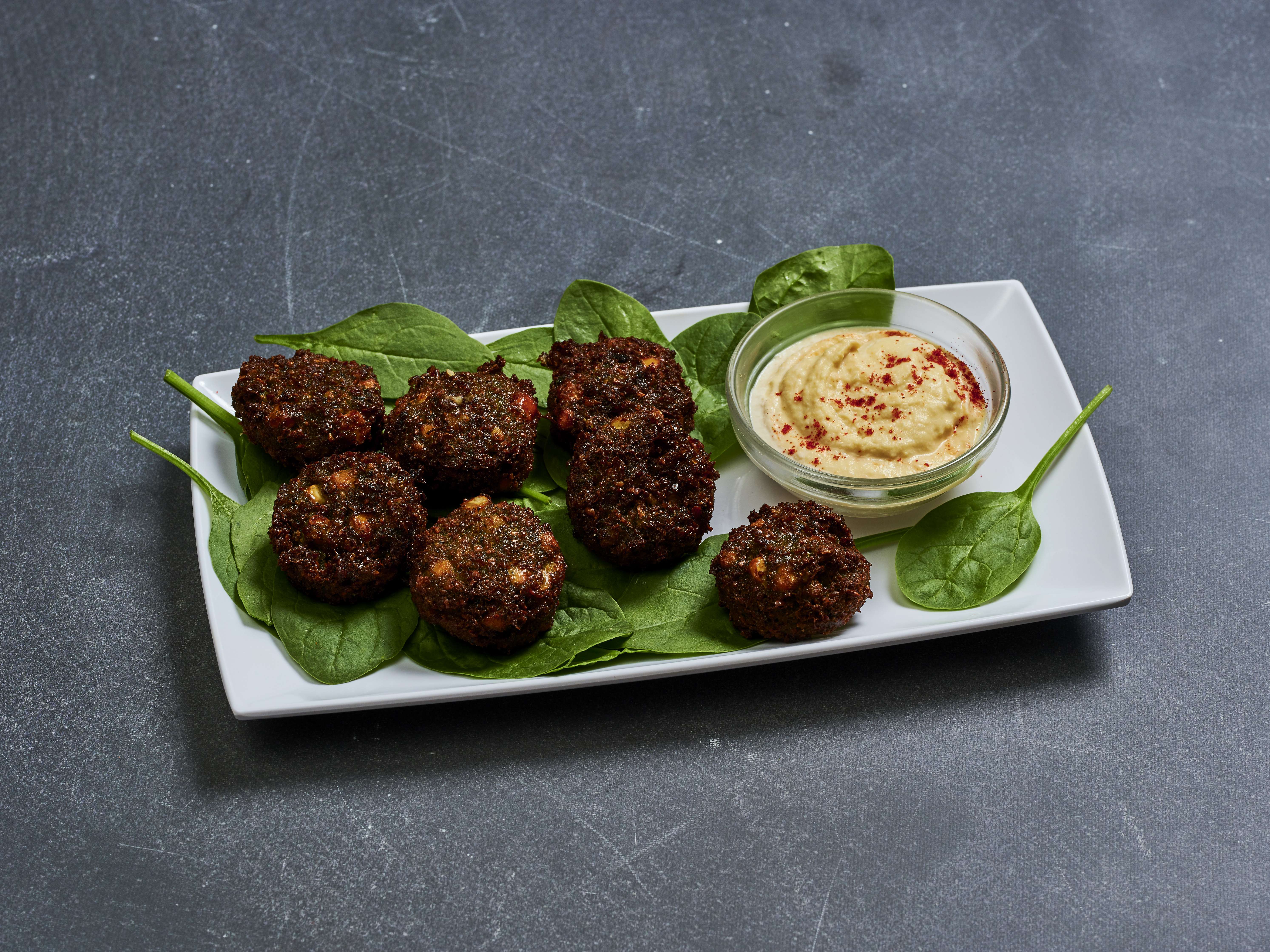 Order Small Falafel Plate food online from Eggs & Plants store, Seattle on bringmethat.com