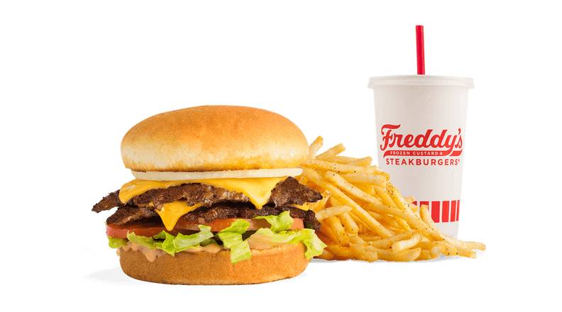 Order #3 Double Steakburger California Style Combo food online from Freddy Frozen Custard & Steakburgers store, North Canton on bringmethat.com