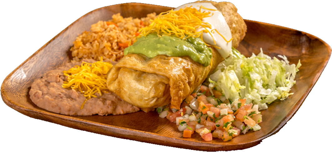 Order 13. Chimichanga Platter food online from Filiberto's Mexican Food store, Tucson on bringmethat.com