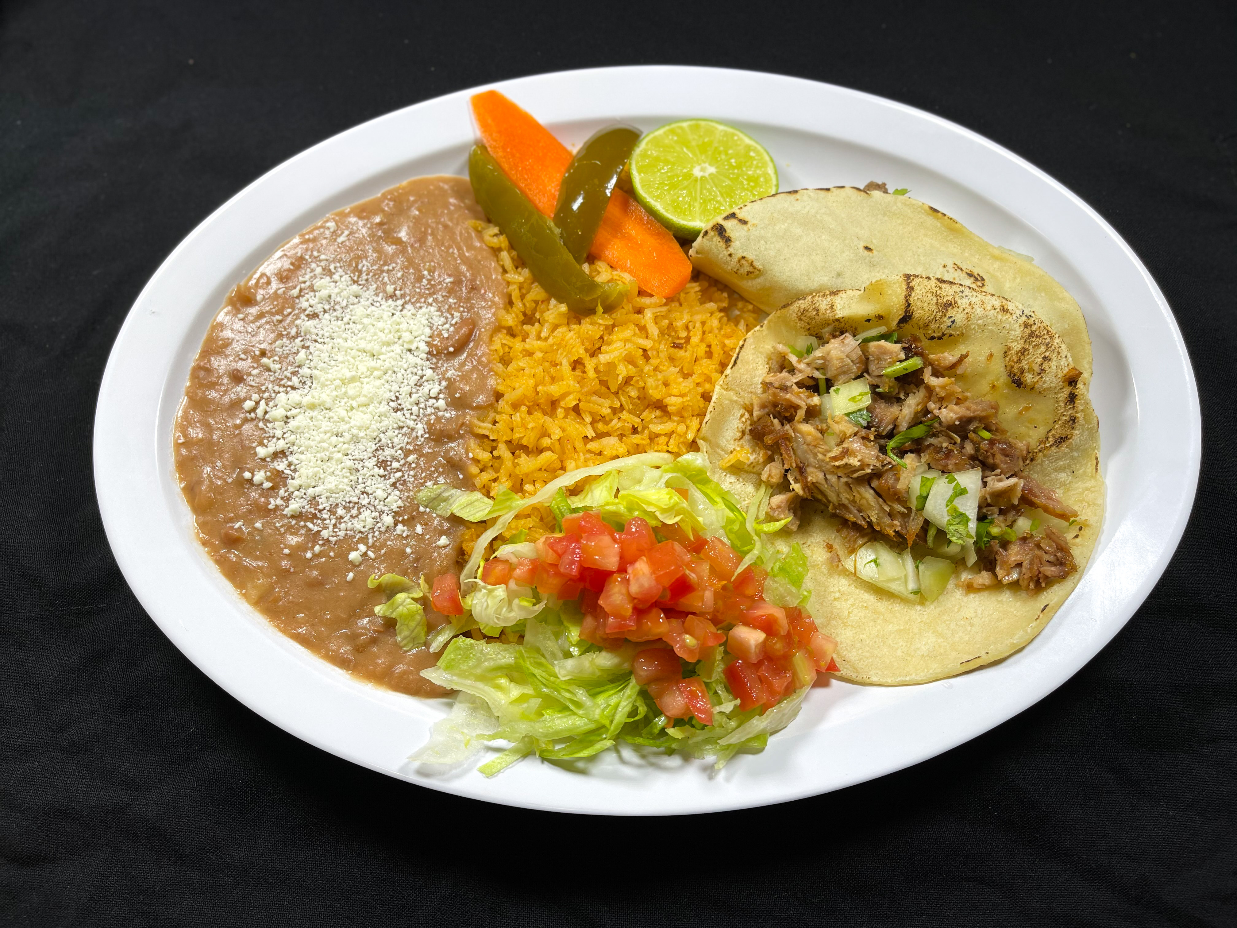 Order Taco Plate food online from Tacos Los Gemelos store, Redwood City on bringmethat.com