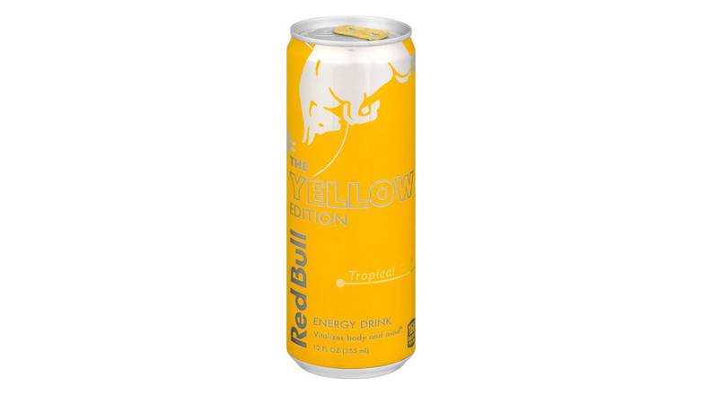 Order Red Bull Energy Drink, Yellow Edition Tropical food online from Trumbull Mobil store, Trumbull on bringmethat.com