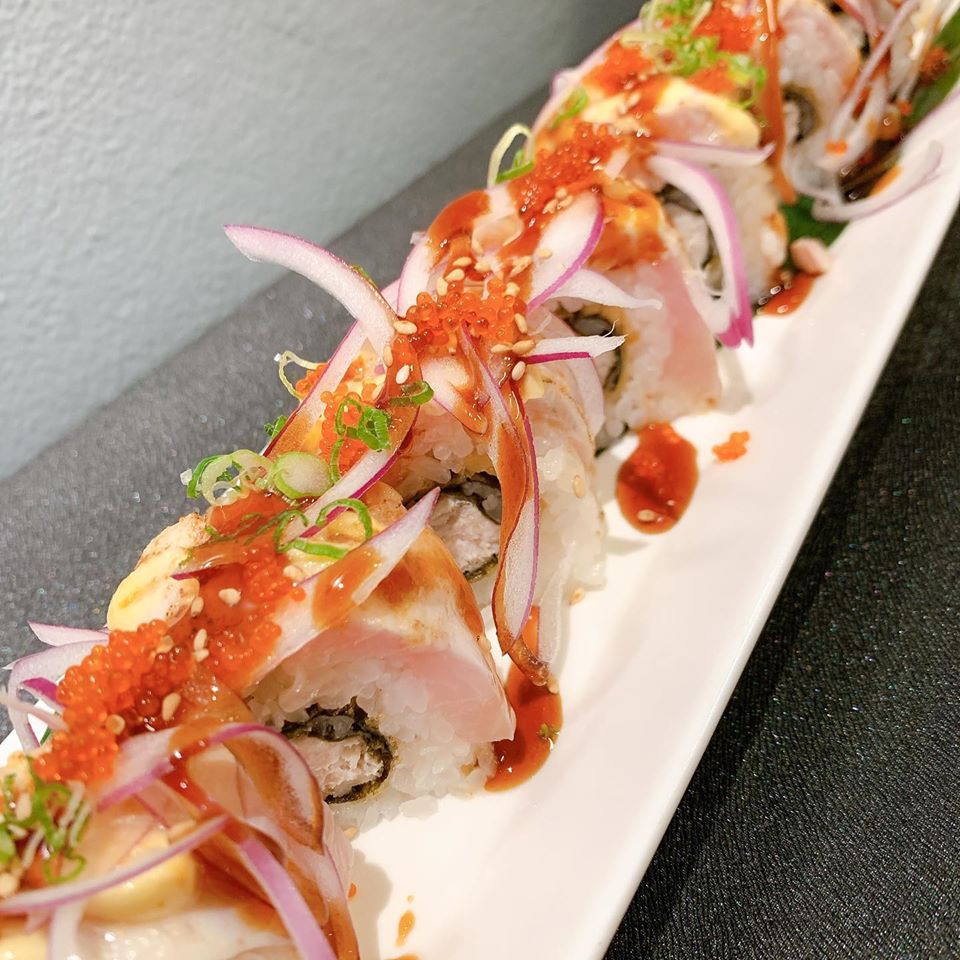 Order King of Hamachi Special Roll food online from Oki Sushi store, San Francisco on bringmethat.com