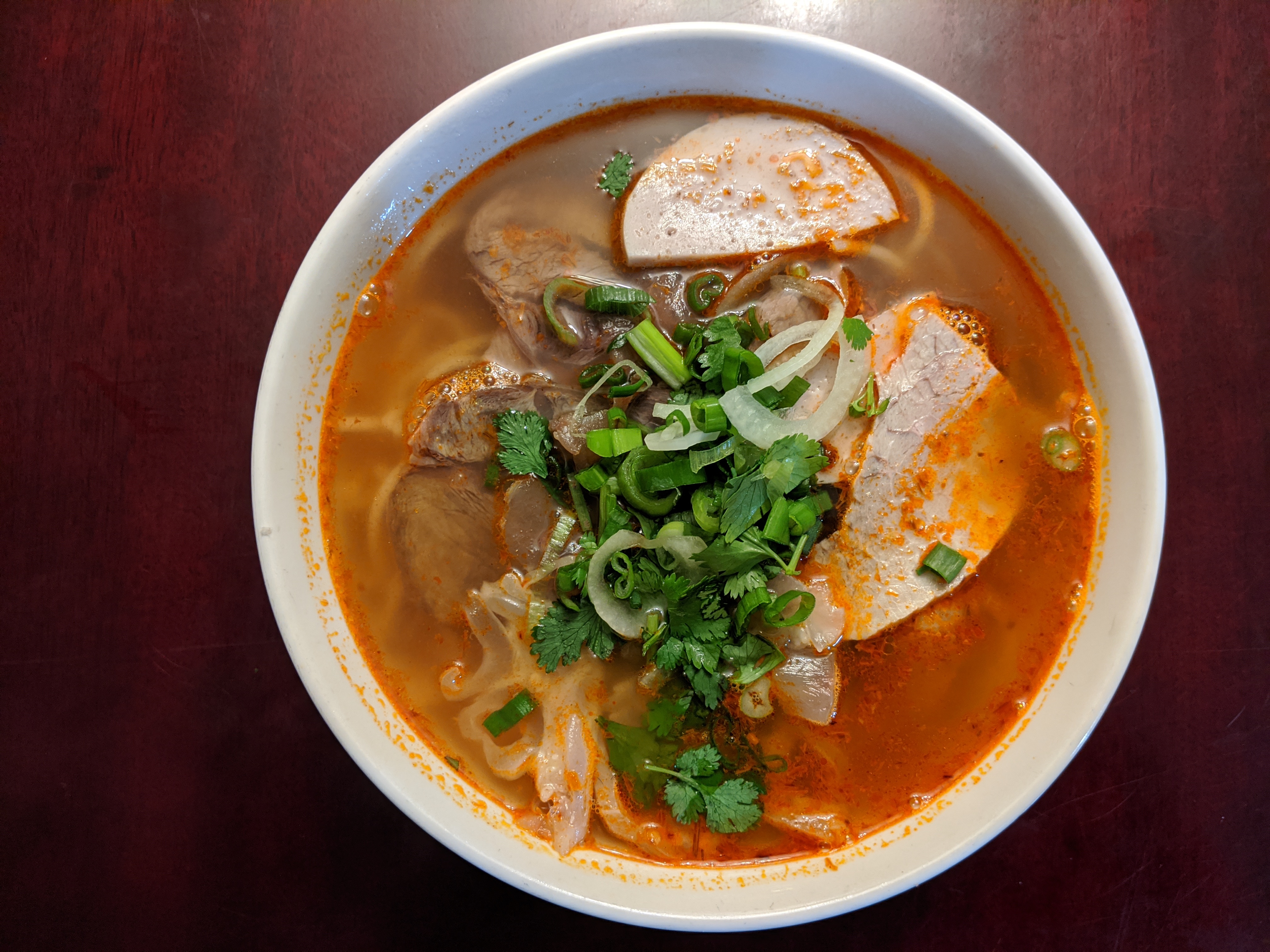 Order B11. Hue Spicy Noodle Soup (Bún bò Huế) - SPICY food online from Bac Lieu Restaurant store, San Francisco on bringmethat.com