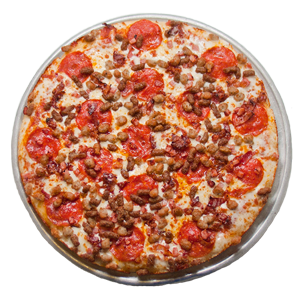 Order Meat Extravaganza Pizza (Small - 9") food online from Pizza Plus store, Kingsport on bringmethat.com