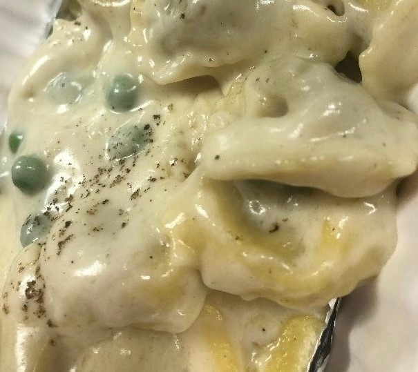 Order Tortellini Alfredo w/ Peas food online from Amighetti's Bakery & Cafe store, Rock Hill on bringmethat.com