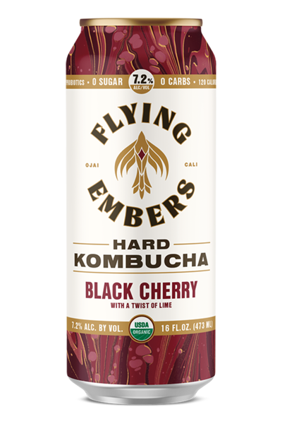 Order Flying Embers Black Cherry Hard Kombucha 1 Pack 16 oz. Can food online from Friends Liquor store, San Francisco on bringmethat.com
