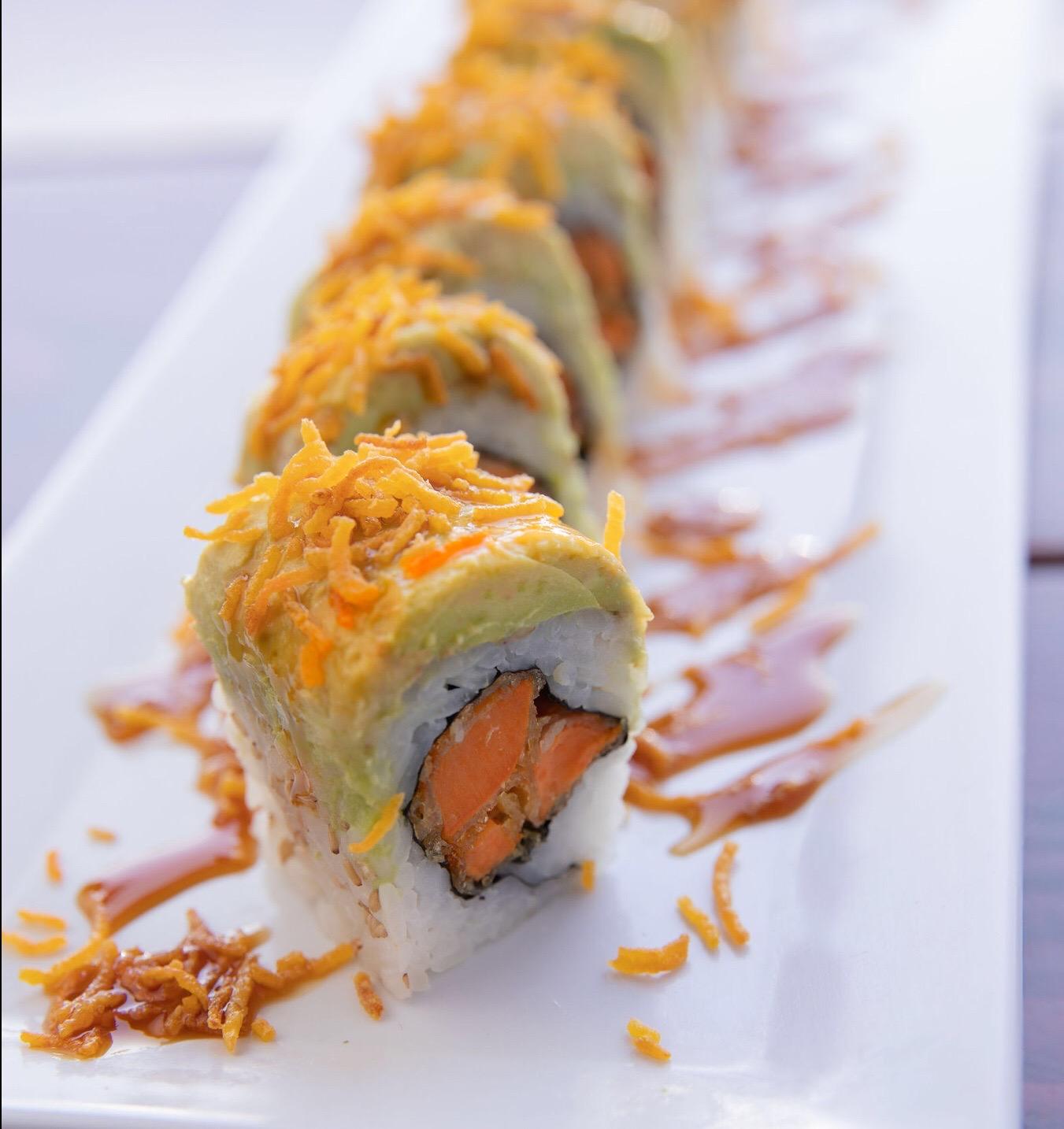Order Green Dragon Roll food online from Meshuga 4 Sushi - W. Pico Blvd. store, Los Angeles on bringmethat.com