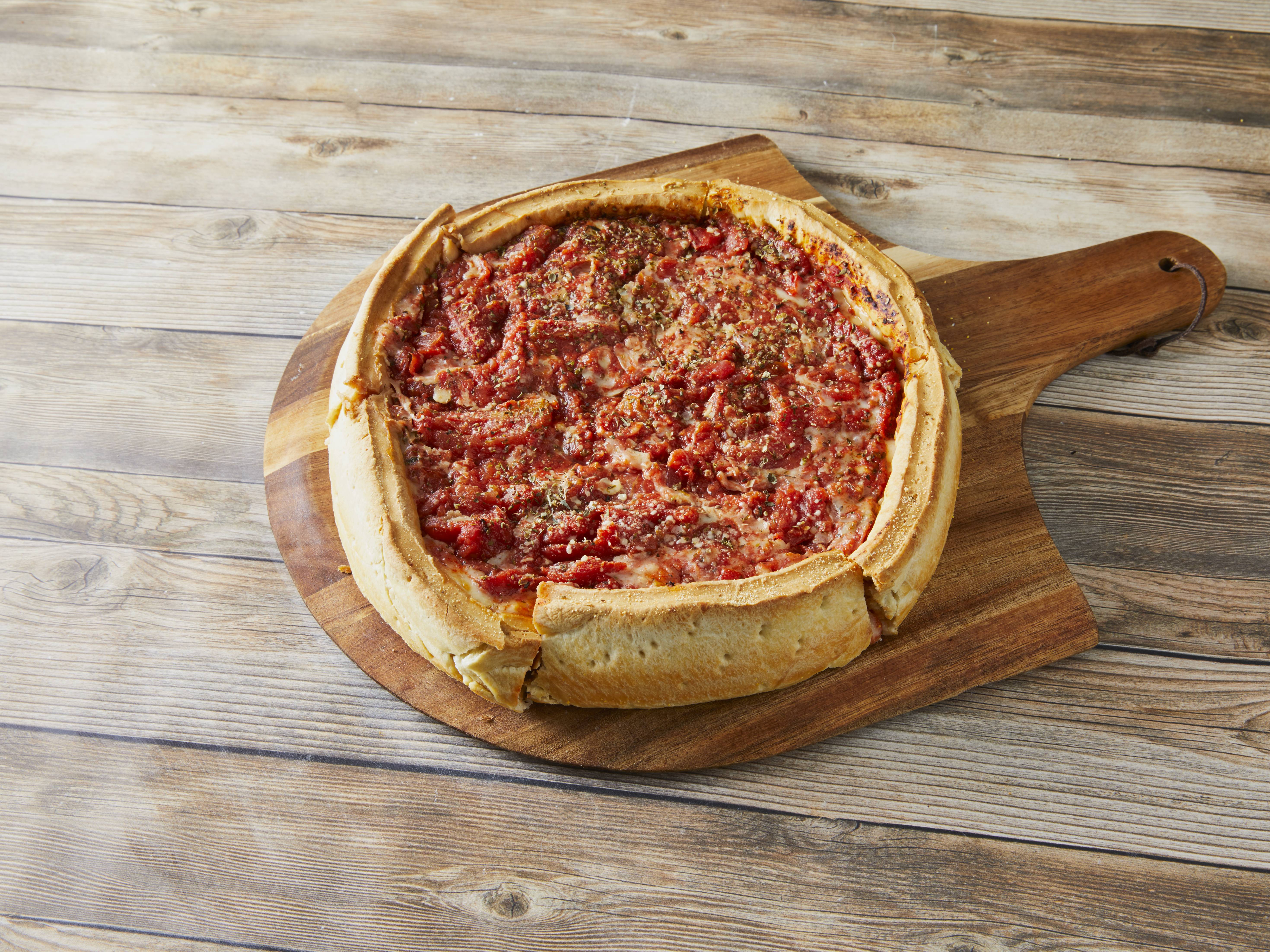 Order Chicago Style Deep Dish Cheese Pizza food online from Old Town Pizza store, Lombard on bringmethat.com