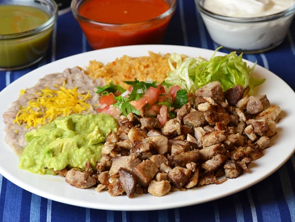 Order 14. Carnitas Plate food online from Federico's Mexican Food store, Phoenix on bringmethat.com