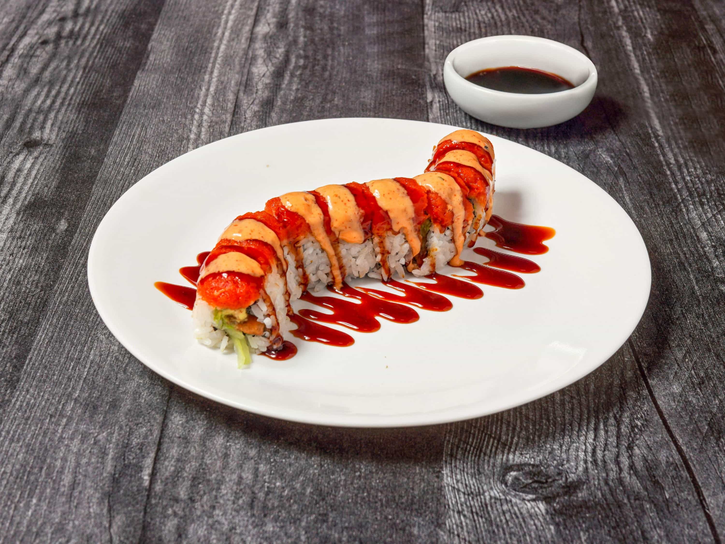 Order Red Dragon Roll food online from Sushi Express store, Park Ridge on bringmethat.com