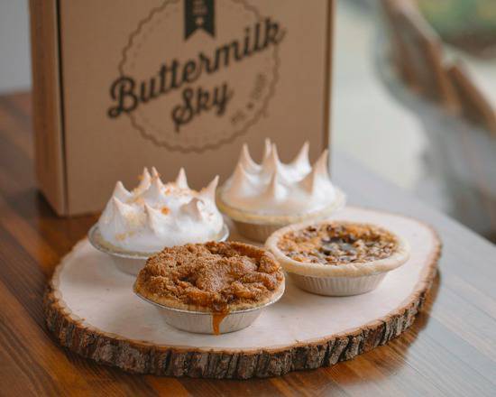 Order Box of Four Mini Pies food online from Buttermilk Sky Pie Shop store, Colleyville on bringmethat.com
