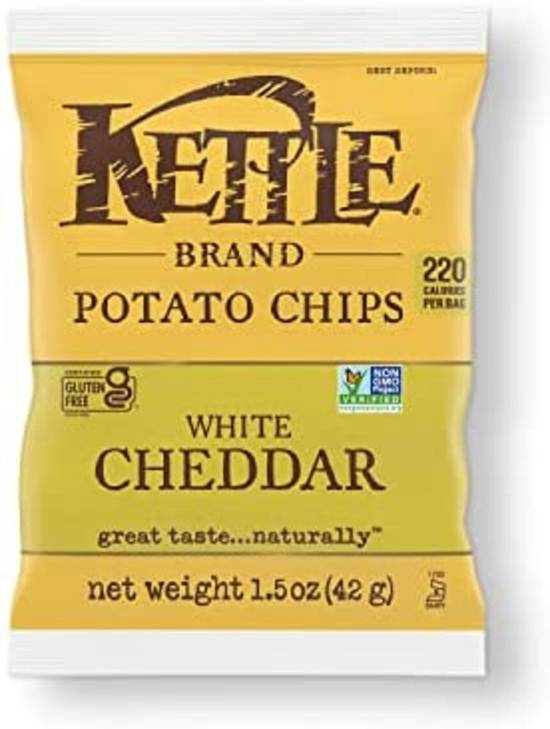 Order Kettle Chips White Cheddar Small Bag food online from IV Deli Mart store, Goleta on bringmethat.com