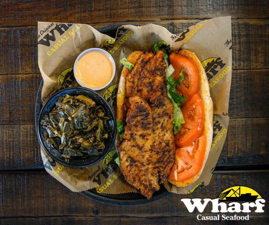 Order Red Fish Po Boy  food online from Wharf Casual Seafood on Atlanta Hwy. store, Montgomery on bringmethat.com