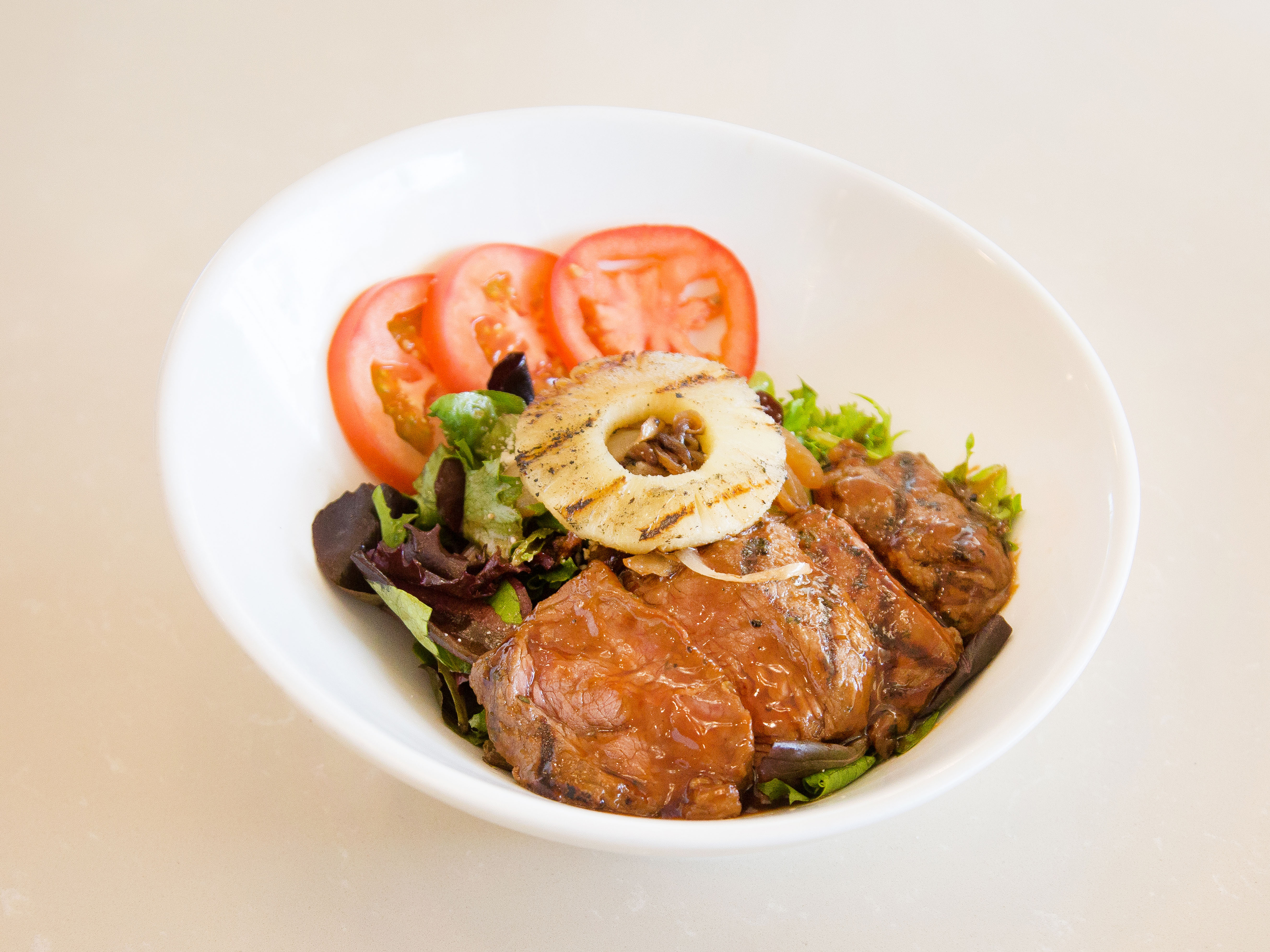 Order Teriyaki Top Sirloin Steak Salad food online from Horseless Carriage store, North Hills on bringmethat.com