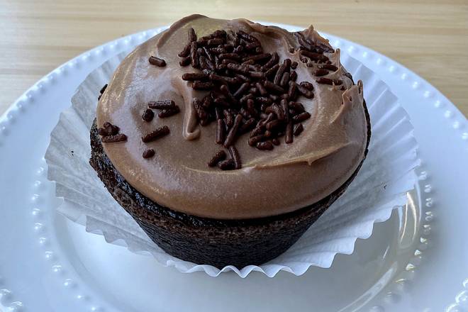 Order Vegan Chocolate Fudge Cupcake food online from Seize The Bagel store, Vancouver on bringmethat.com