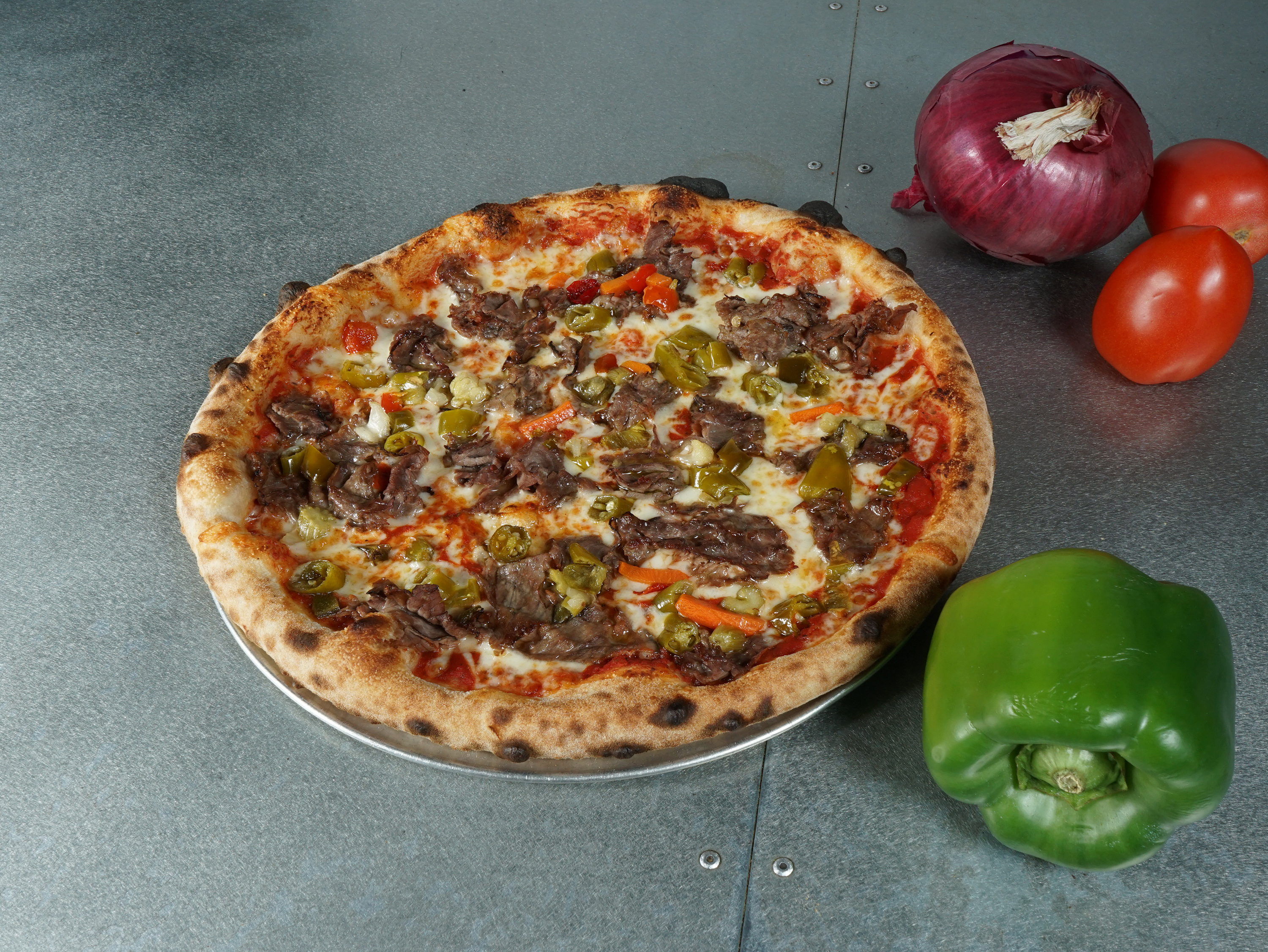 Order 12" The Big Beef Pizza food online from aPizzaCo store, St. Charles on bringmethat.com