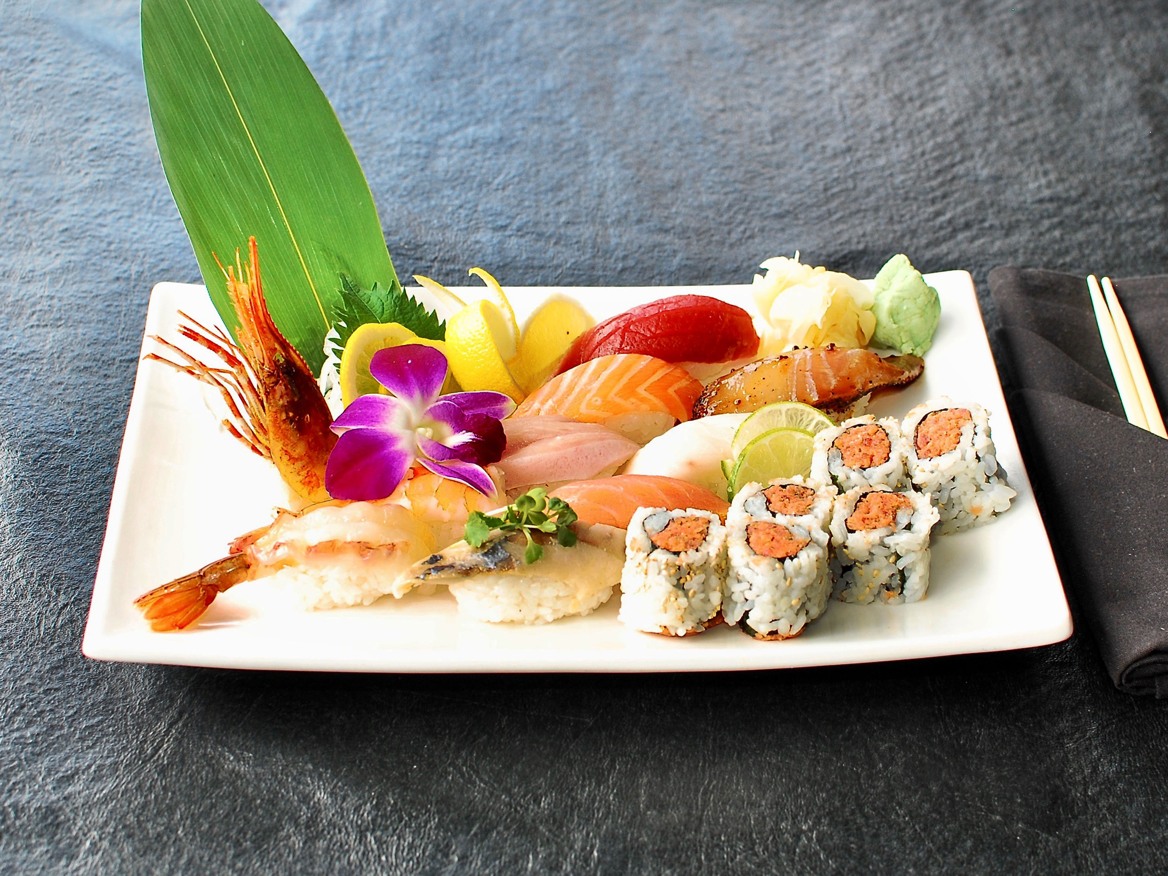 Order Sushi Deluxe Combo Plate food online from Inari Sushi store, Elmwood Park on bringmethat.com