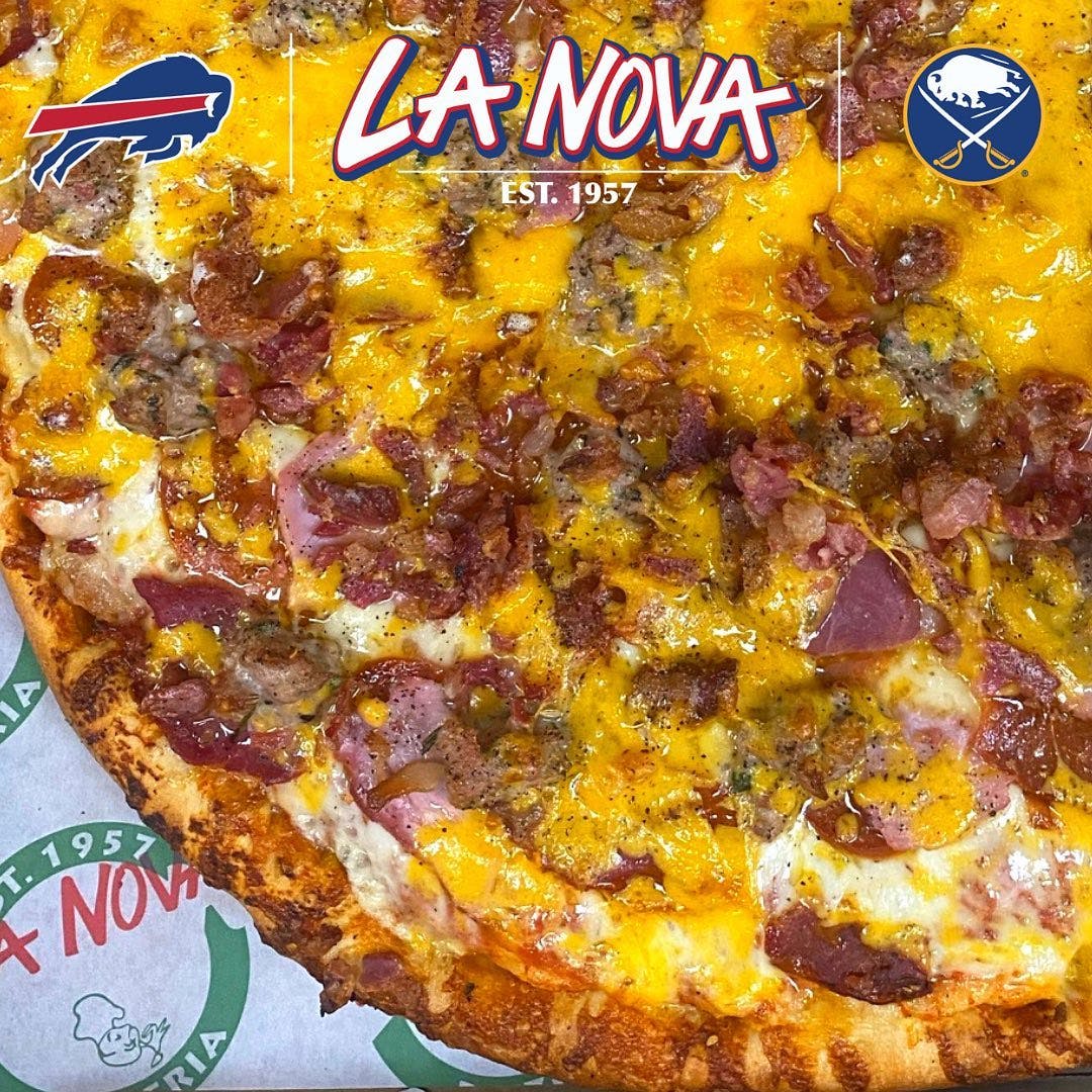 Order Meat Lovers Pizza - Small 13'' food online from La Nova Pizzeria store, Amherst on bringmethat.com