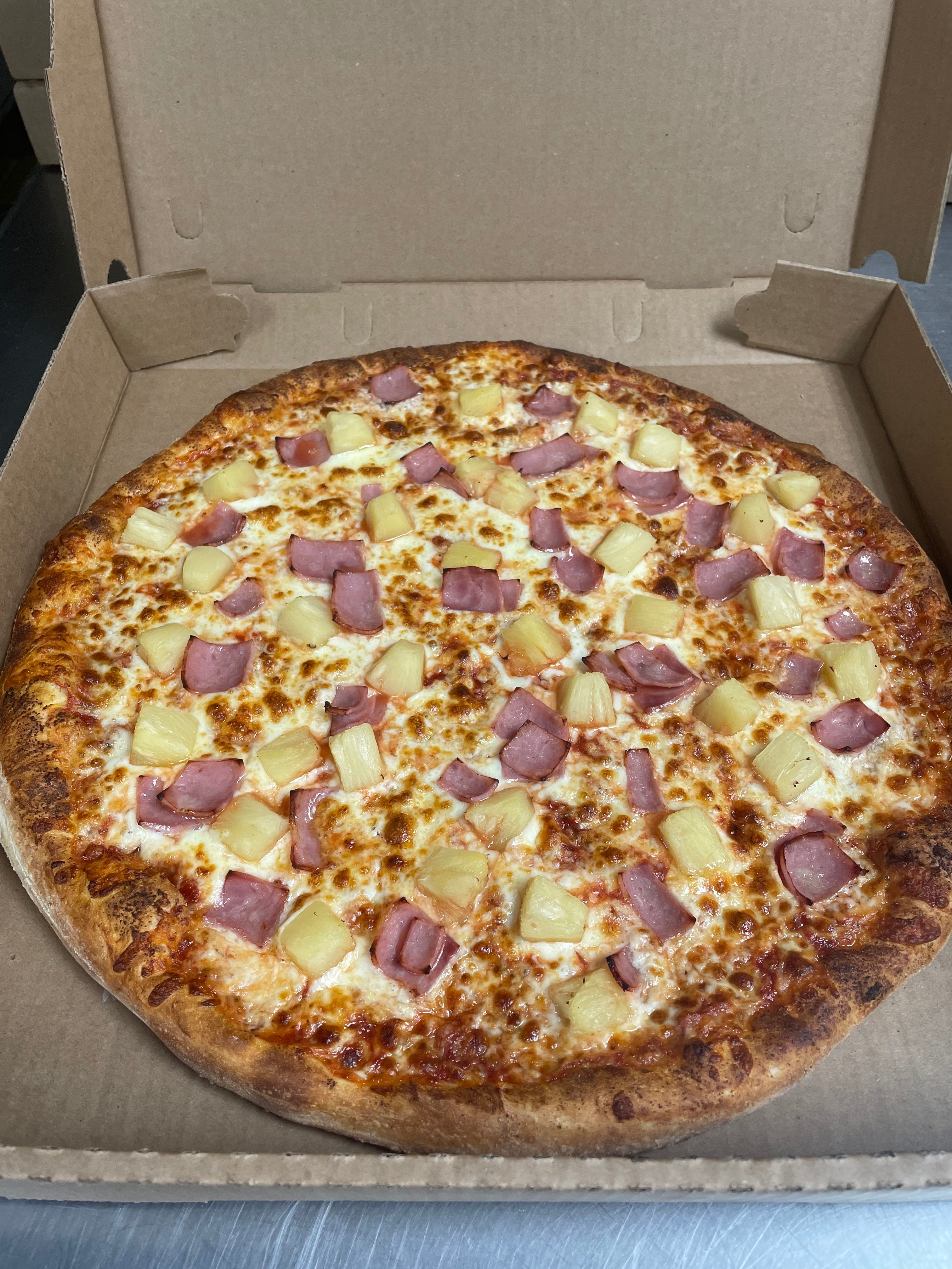 Order Hawaiian Pizza - Small 14" (8 Slices) food online from Mick's Pizza store, Cohoes on bringmethat.com