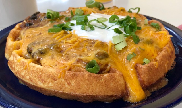 Order Chili and Cornbread Waffle food online from Cafe 222 store, San Diego on bringmethat.com