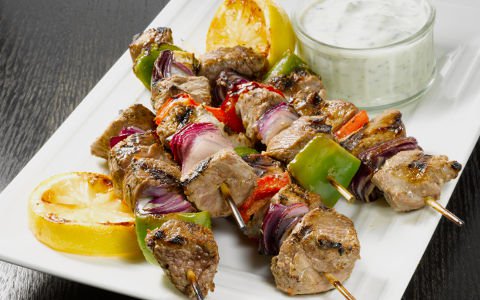 Order Lamb Kabob Combo food online from Mikhos Mediterranean Cuisine store, Lansing on bringmethat.com