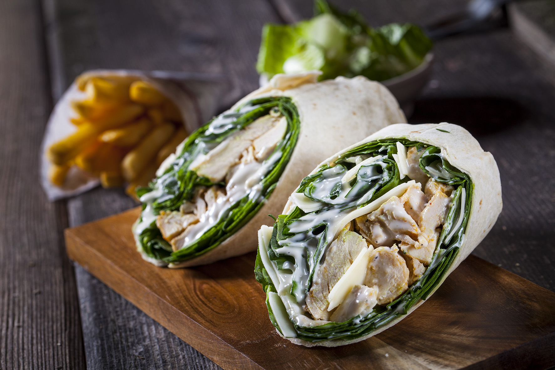 Order Grilled Chicken Caesar Wrap food online from Pats Select Pizza l Grill store, Dover on bringmethat.com