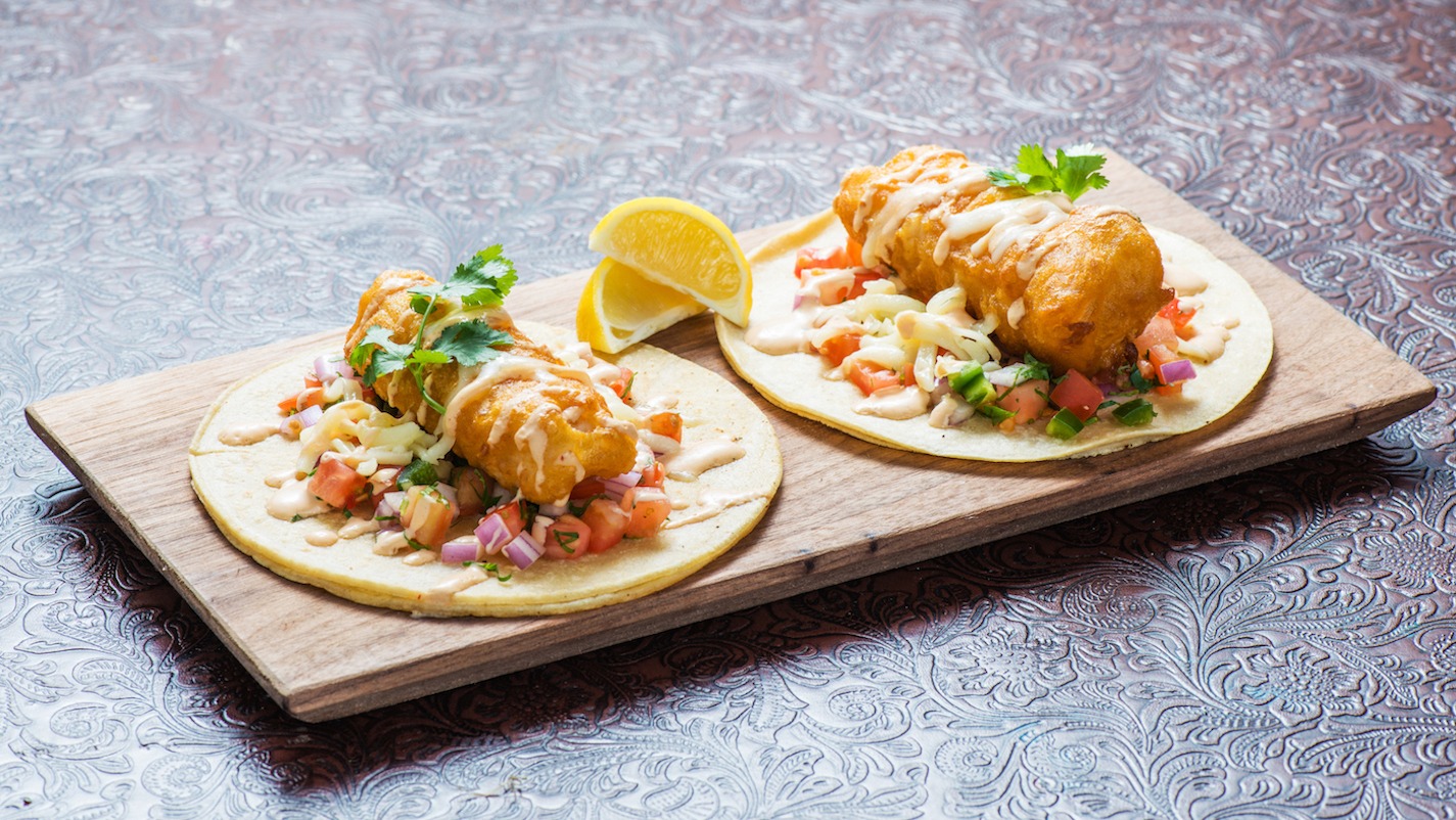 Order Baja Fish Taco food online from Baja Sharkeez store, Newport Beach on bringmethat.com