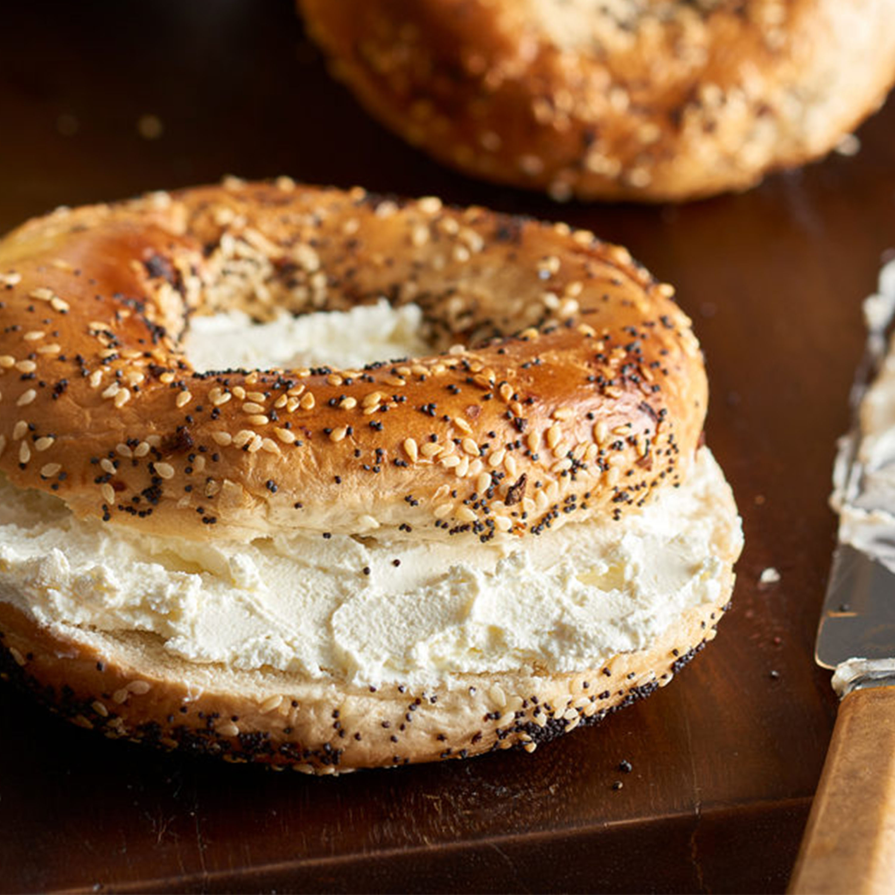 Order *NEW* Bagel w/Cream Cheese food online from Bubbie Plant Burgers store, Washington on bringmethat.com