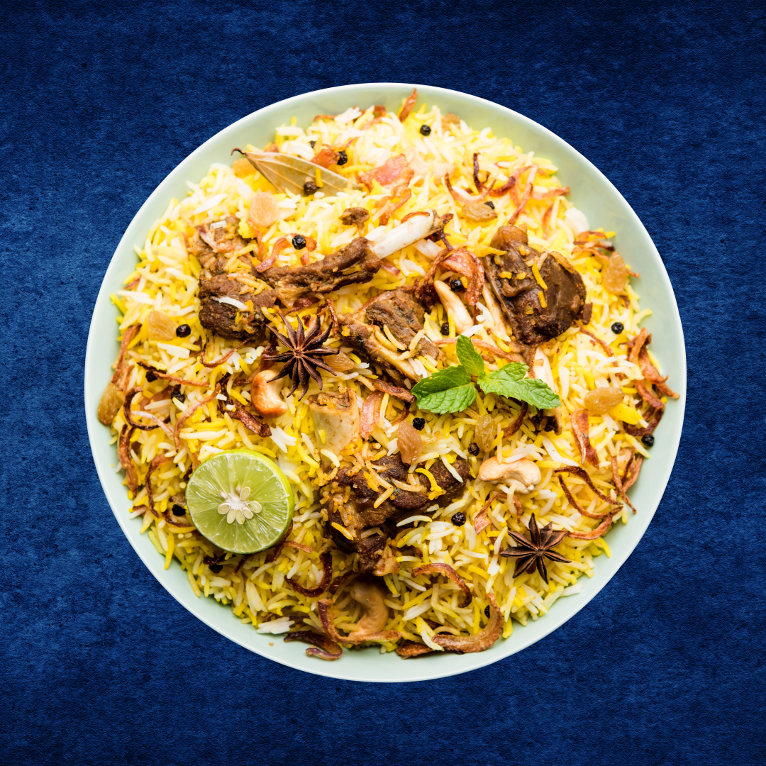 Order Lamb Deluxe Biryani food online from Mystery Meals store, Austin on bringmethat.com