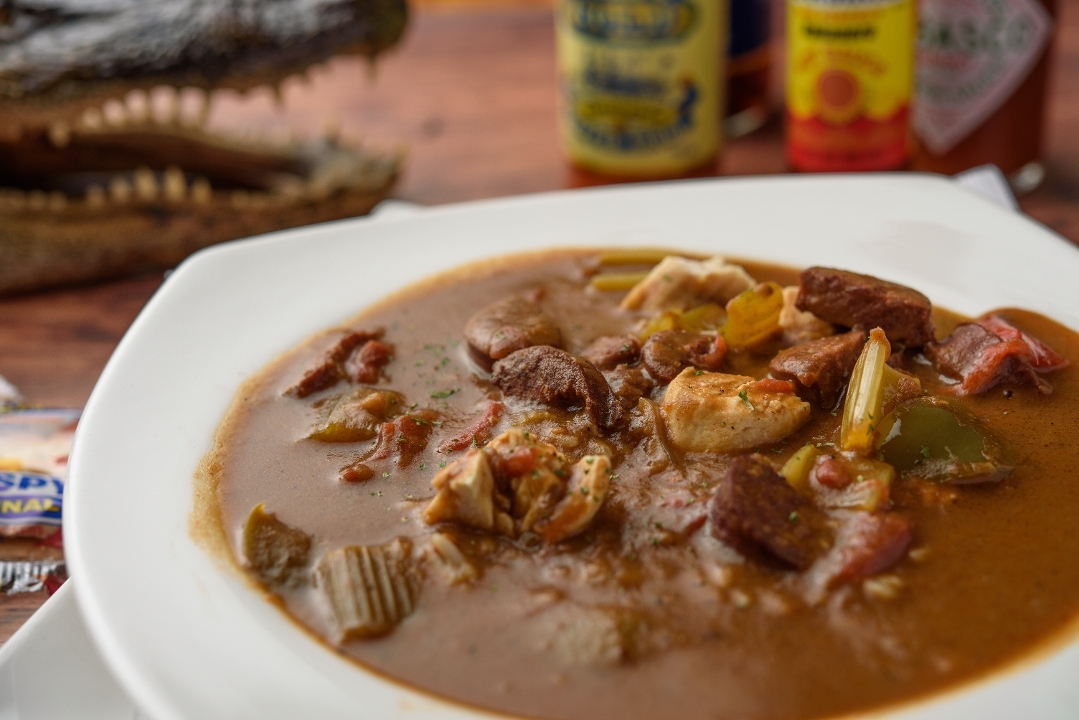 Order Grilled Chicken & Andouille Sausage Gumbo Cup food online from Buzzard Billy store, Lincoln on bringmethat.com
