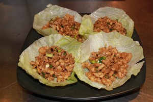 Order 9. Four Pieces Minced Chicken in Lettuce Wraps food online from Jade China store, Murrieta on bringmethat.com