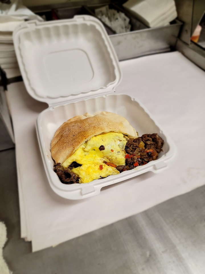 Order ARABIAN OMELET in a sack food online from Steak In A Sack store, Fort Washington on bringmethat.com