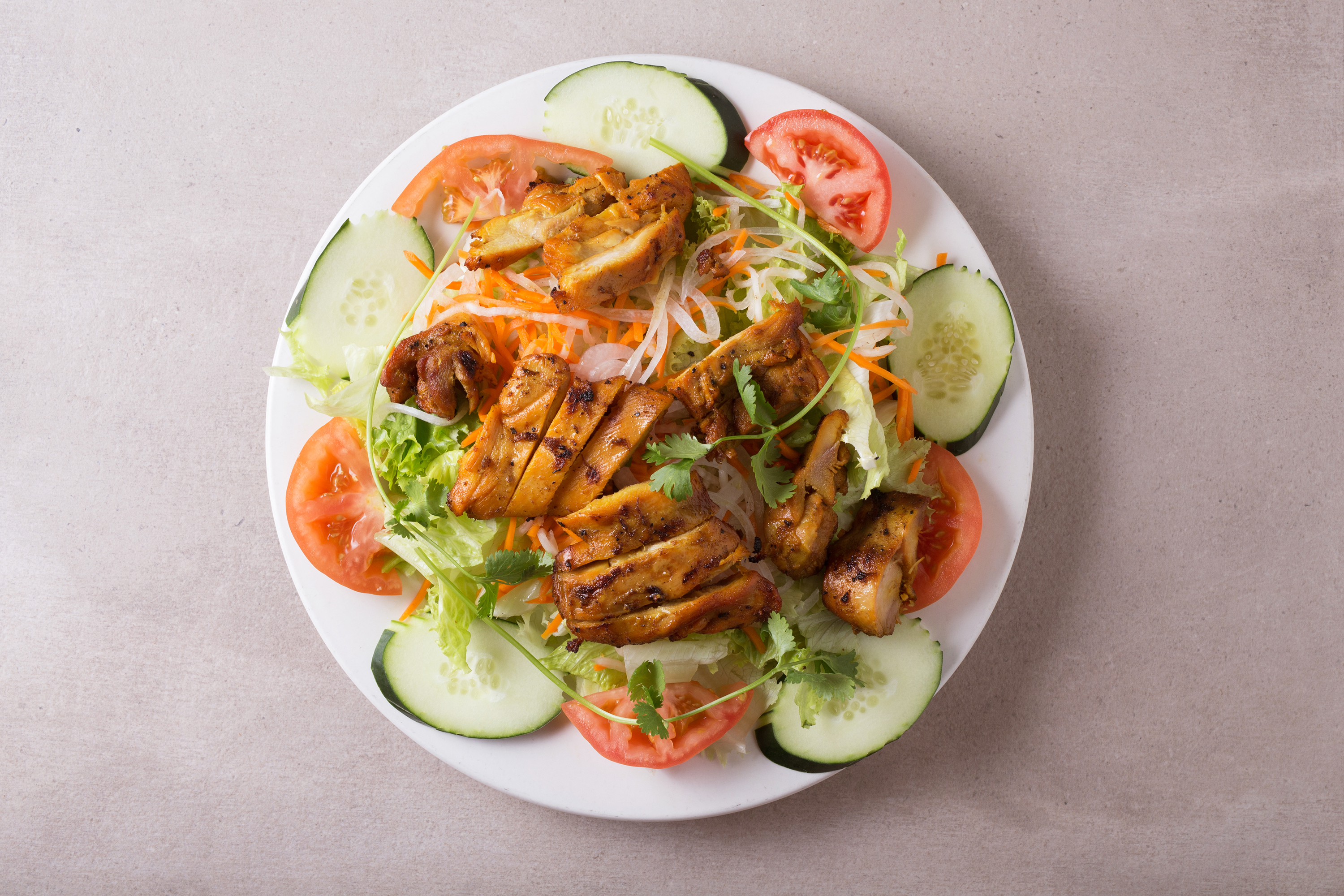 Order 4. Charbroiled Chicken Salad food online from Pho Tasty store, Artesia on bringmethat.com