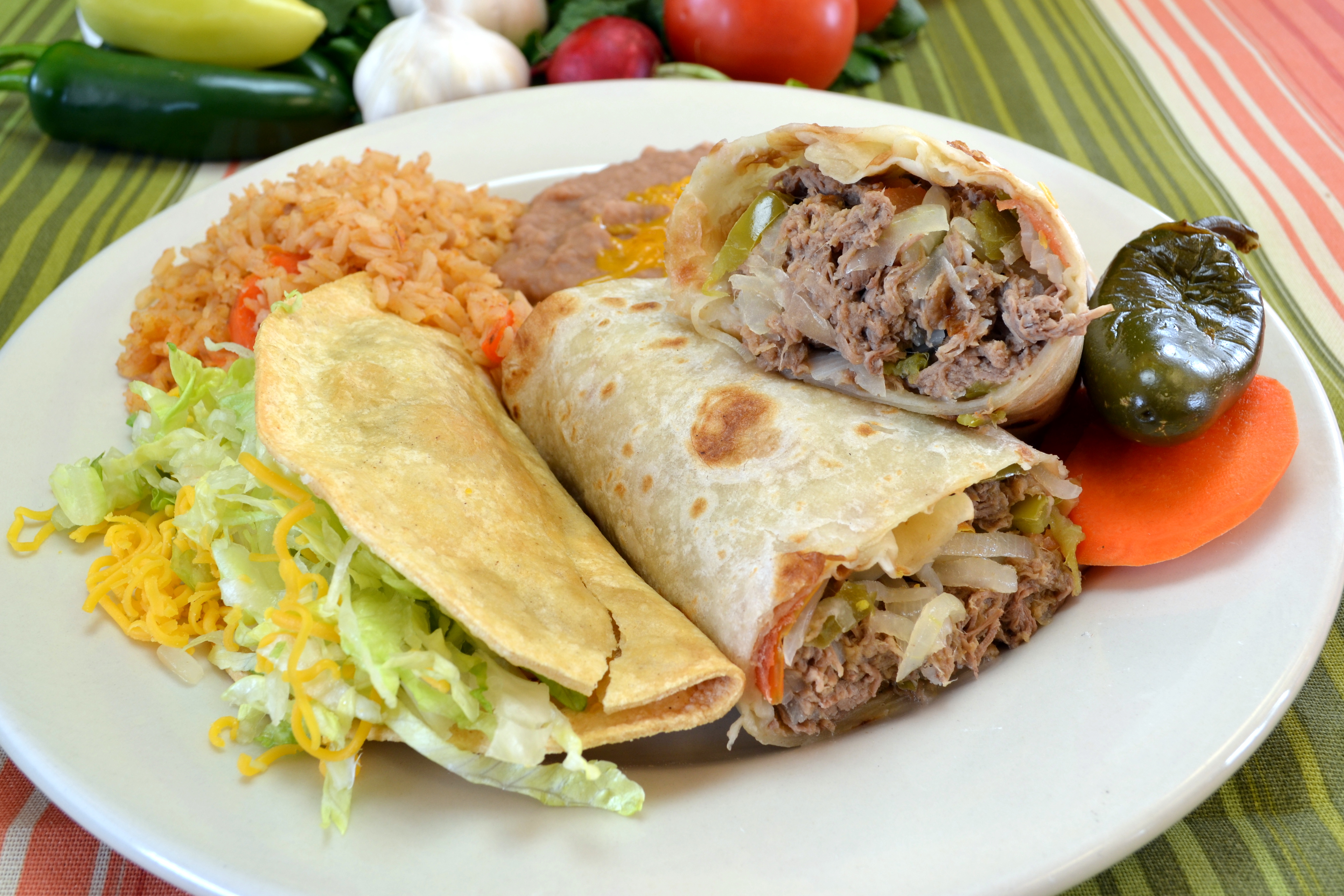 Order 08. Burrito and Taco food online from Riliberto Fresh Mexican Food store, Flagstaff on bringmethat.com