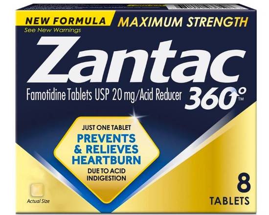 Order Zantac 360 Maximum Strength 8 ct food online from McLean Ave Pharmacy store, Yonkers on bringmethat.com