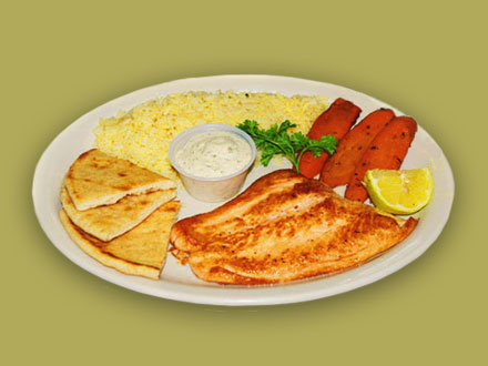 Order Grilled Salmon food online from Troy Greek Restaurant store, San Diego on bringmethat.com