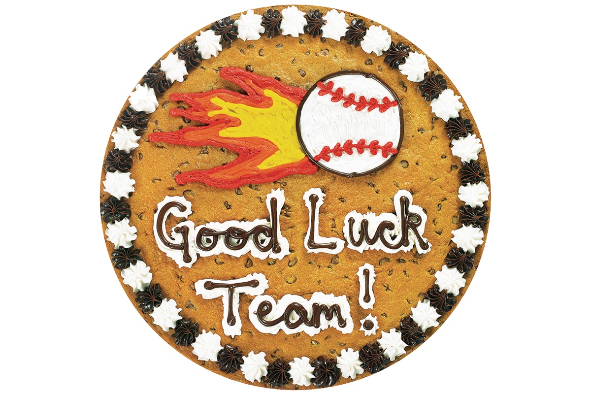 Order Good Luck Team Baseball - S3508  food online from Great American Cookies - Bel Air Mall store, Mobile on bringmethat.com