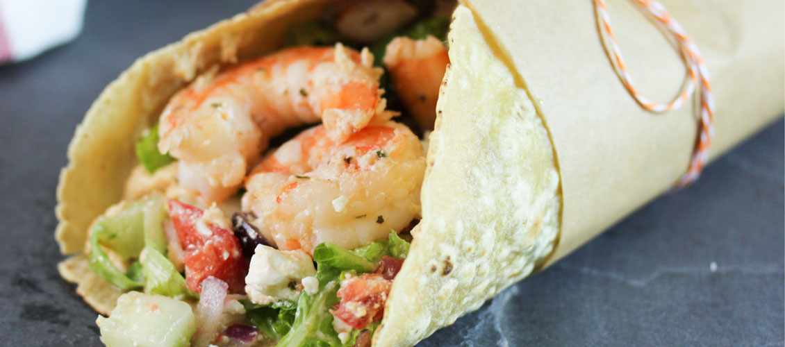 Order Shrimp Salad Wrap  food online from Bun Cafe store, Greenbelt on bringmethat.com