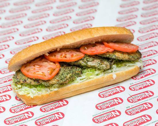 Order Pesto All Natural Char-Grilled Chicken Whole Grinder food online from Nardelli's Grinder Shoppe store, Waterbury on bringmethat.com