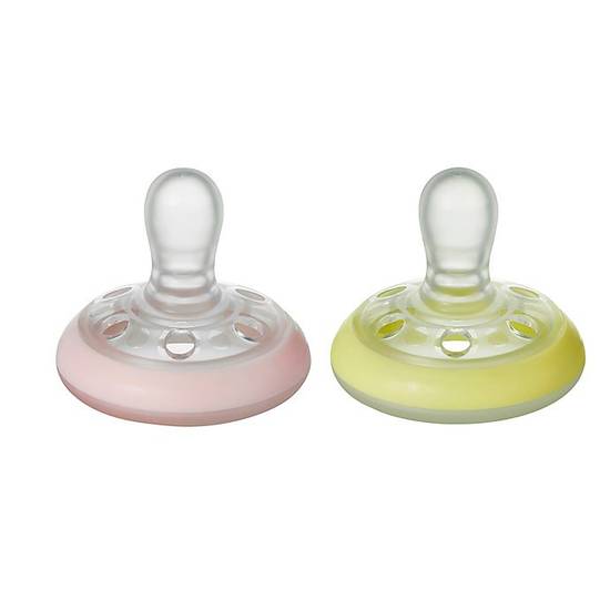 Order Tommee Tippee® 2-Pack 0-6M Breast-Like Pacifiers for Girls in Pink/Yellow food online from Bed Bath & Beyond store, Lancaster on bringmethat.com