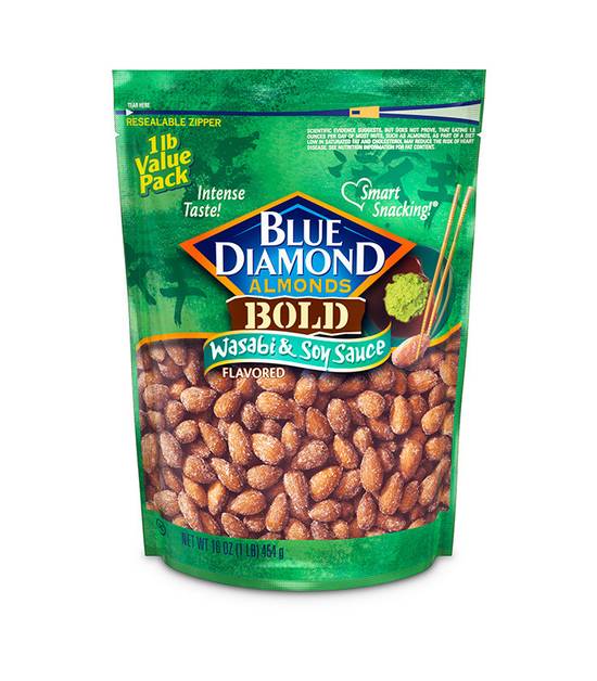 Order Blue Diamond Bold Almonds Wasabi & Soy Sauce (16 oz) food online from Rite Aid store, Yamhill County on bringmethat.com