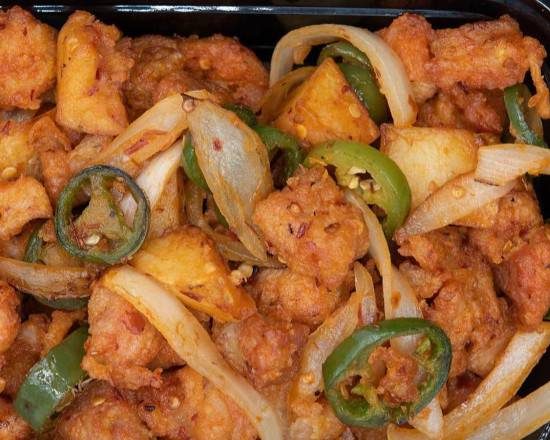 Order Hot Spicy Chicken w/ potatoes️ food online from Rose Chinese Fast Food store, Oxnard on bringmethat.com