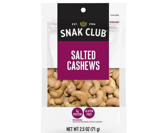 Order Snak Club Salted Cashews 2.5 oz food online from Central Liquor Market store, Los Angeles on bringmethat.com