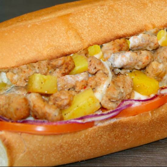 Order Sweet & Spicy Sausage Sub food online from Valentino Gourmet store, Camarillo on bringmethat.com