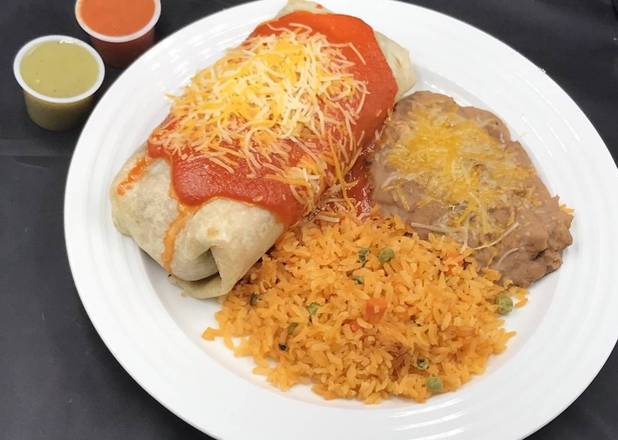 Order Burrito  enchilada style red or green your choice  food online from Salsitas store, Phoenix on bringmethat.com