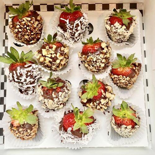 Order 1/2 Dozen Nuts For You Strawberry Variety food online from Cinnaholic store, Naperville on bringmethat.com